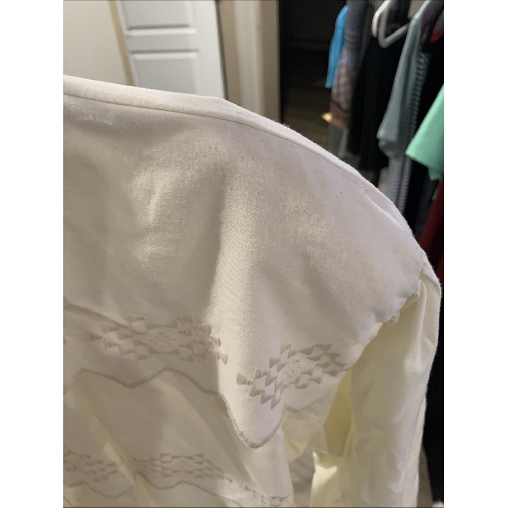 Vtg Roper Western Shirt Women's Med Embroidered Tiered Shoulder Pads Made In US - Picture 6 of 9